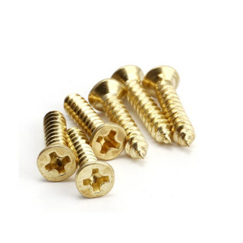 1080pcs M2 M2.5 M3 Phillips Screws Gold-plated Copper Cross Countersunk Flat Head Tapping Screws Assortment Kit