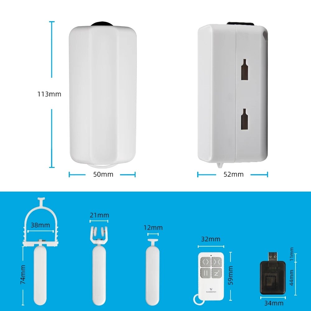 WiFi Tuya Smart Life Curtain Driver Robot With Alexa Google Home Control For Roman Rods