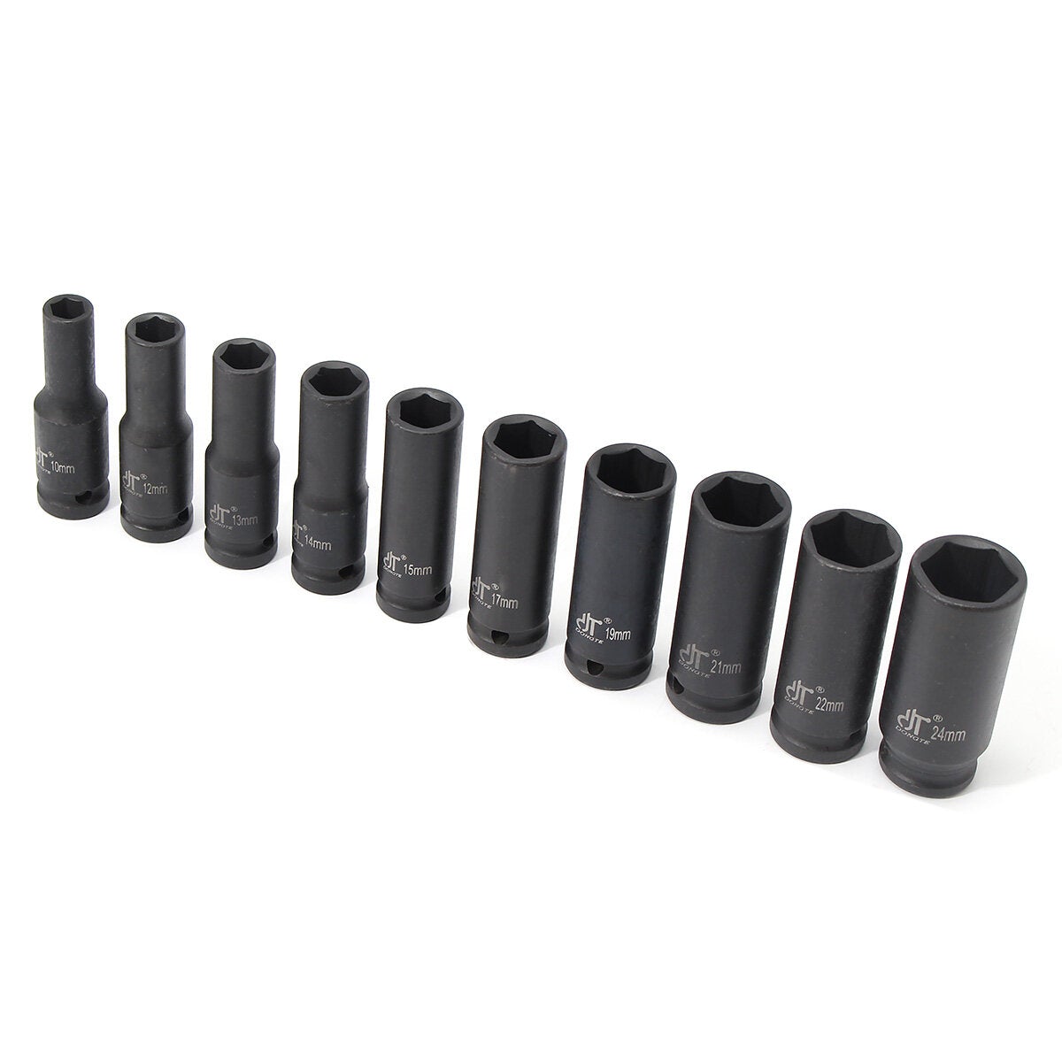 10Pcs 1/2 Inch Drive Deep Impact Metric Socket Set 10-24mm Air Garage Socket Wrench Tool