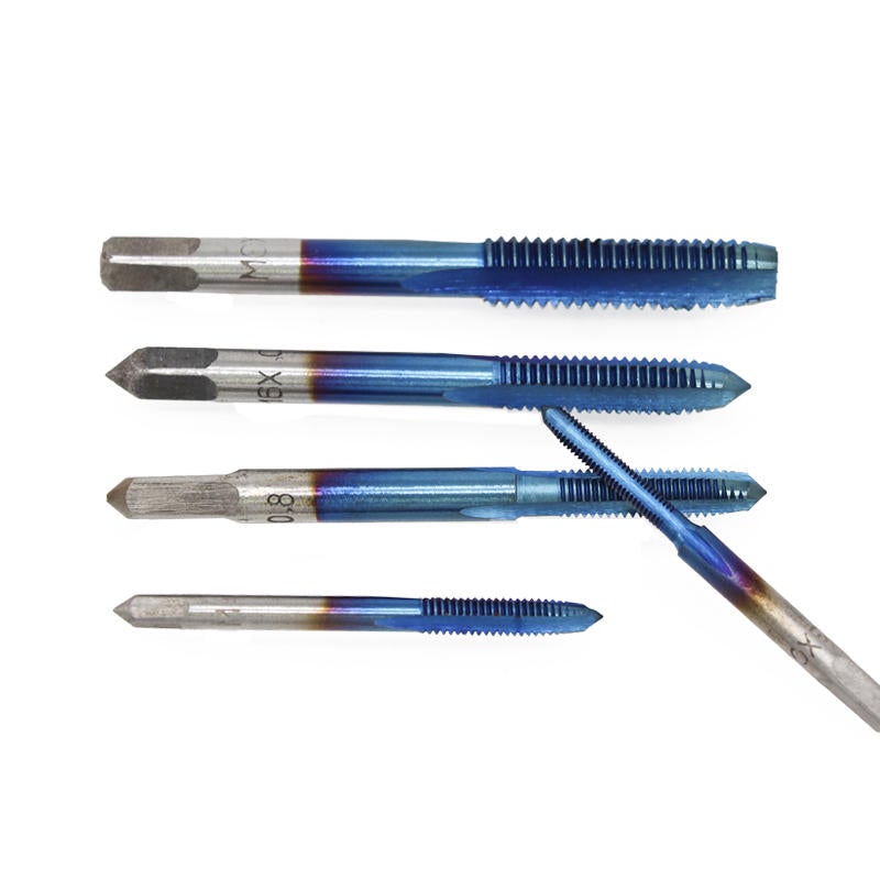 5Pcs M3-M8 Blue Coated Machine Screw Tap Drill Set Straight Flute Metric Thread Tap Drill Bit