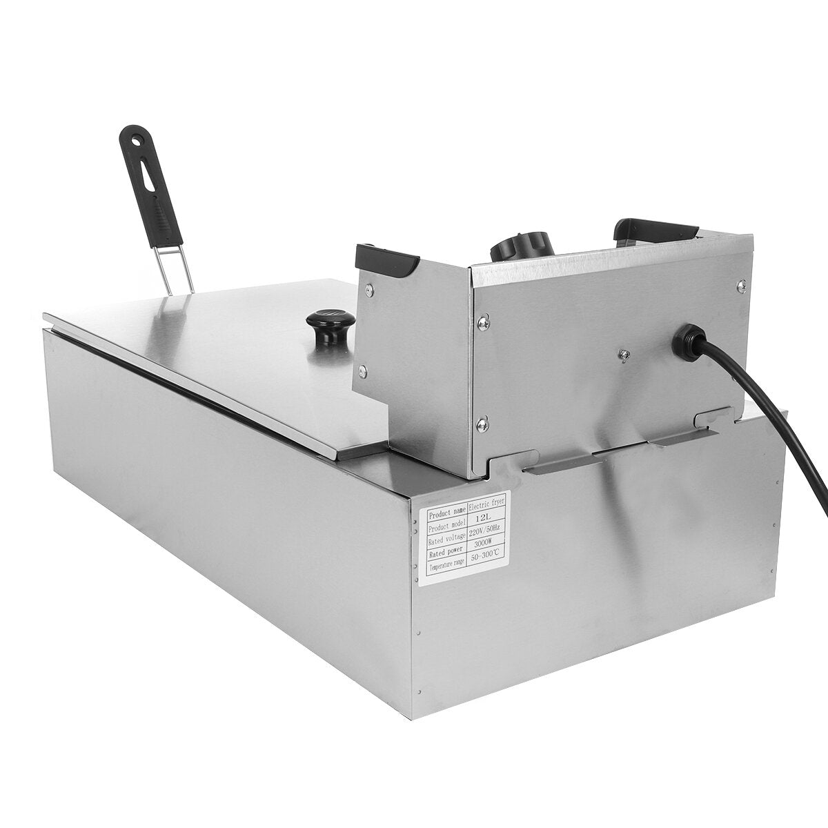 Electric Countertop Deep Fryer Commercial Basket French Fry Restaurant 3000W 12L