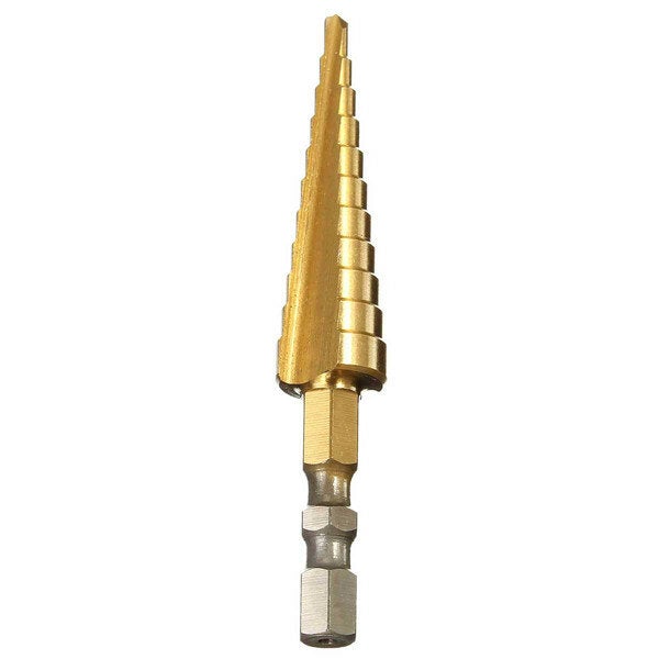 3-13mm HSS Titanium Coated Step Drill 1/4 Inch Hex Shank Bit