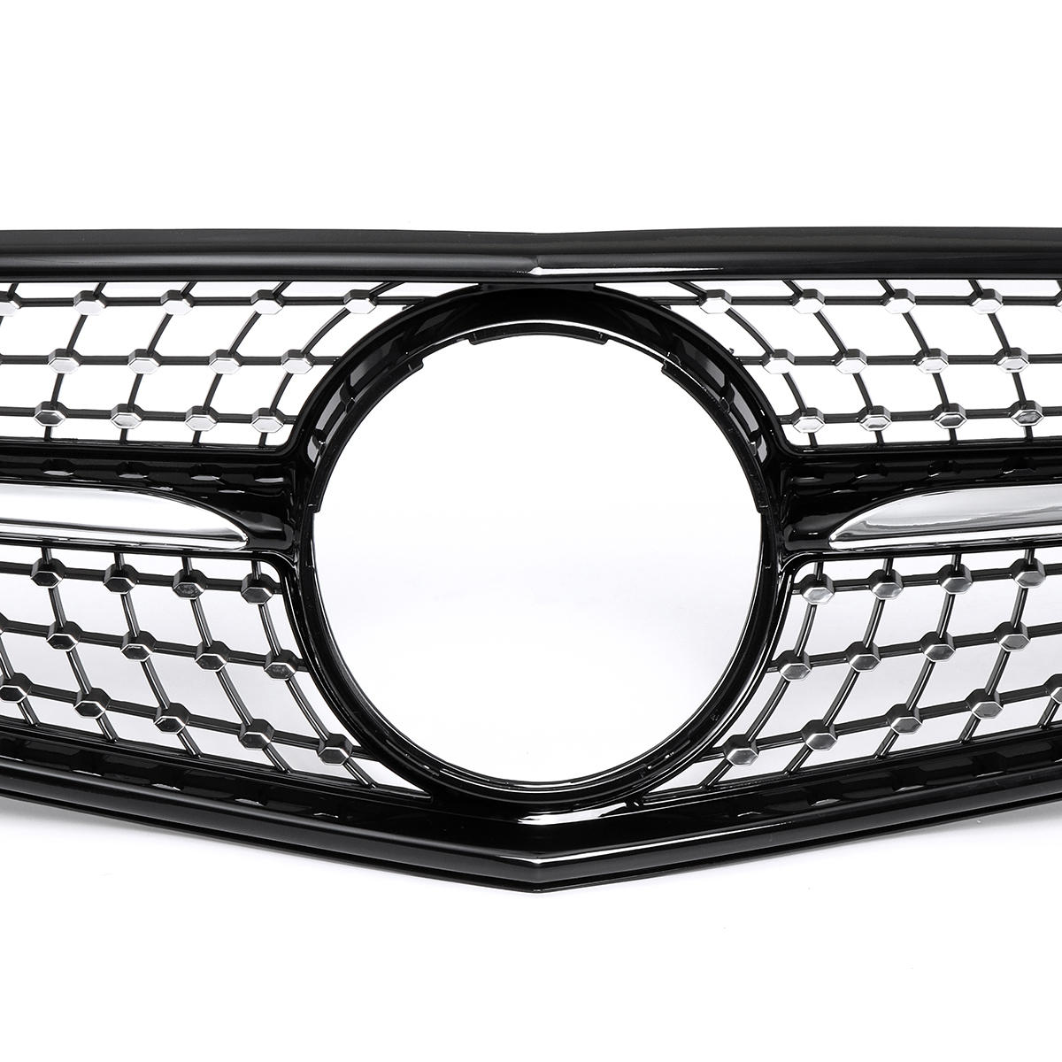 Front Grille Glossy Black Diamond Style For Mercedes Benz C-Class