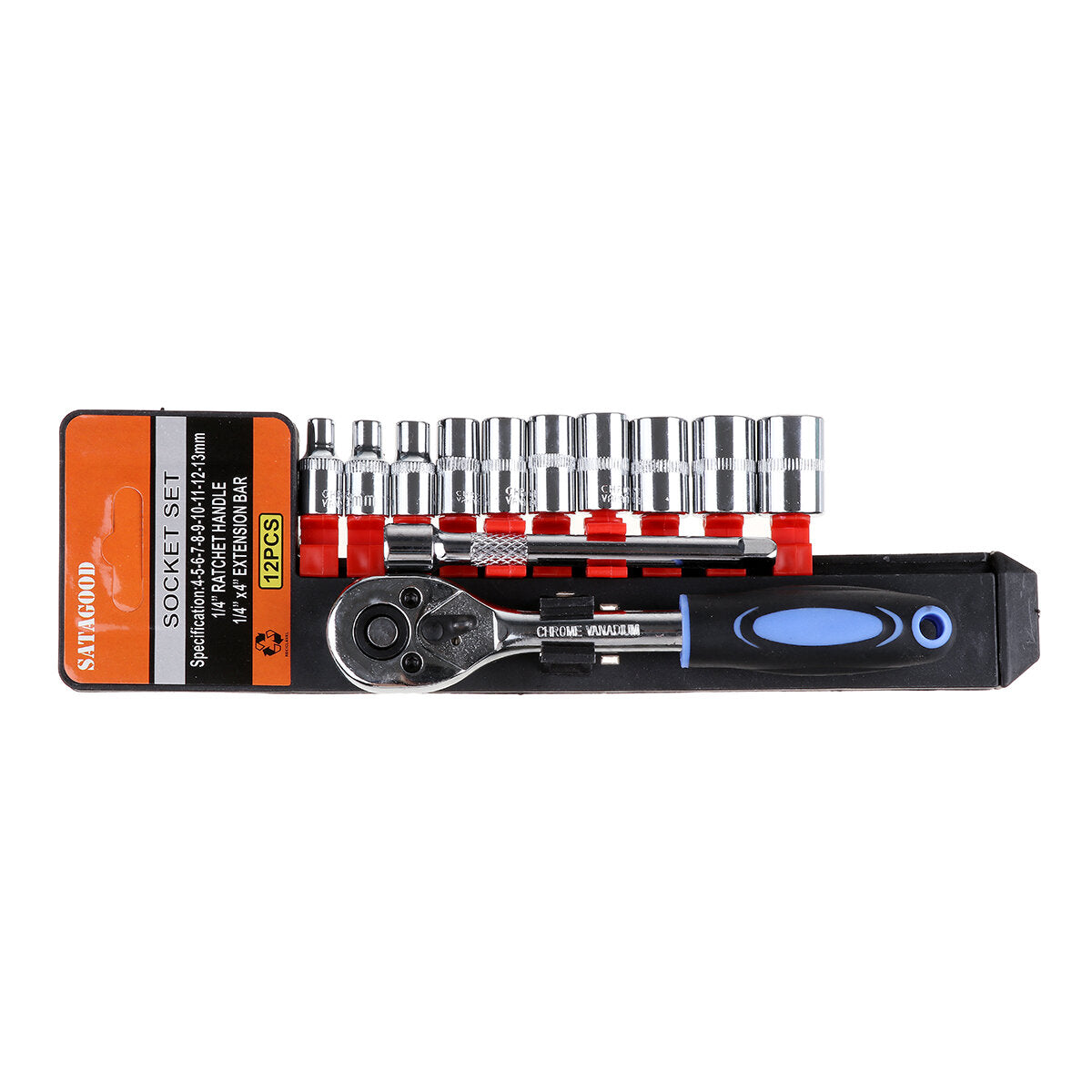 12/46/53pcs 24/27 Teeth Ratchet Wrench Socket Set Hardware Car Boat Motorcycle Repairing Kit Vanadium Tools
