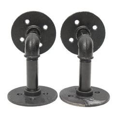 2pcs 3/4 Inch Iron Pipe Shelf Bracket Industrial Pipe Scaffold Board Shelf Brackets