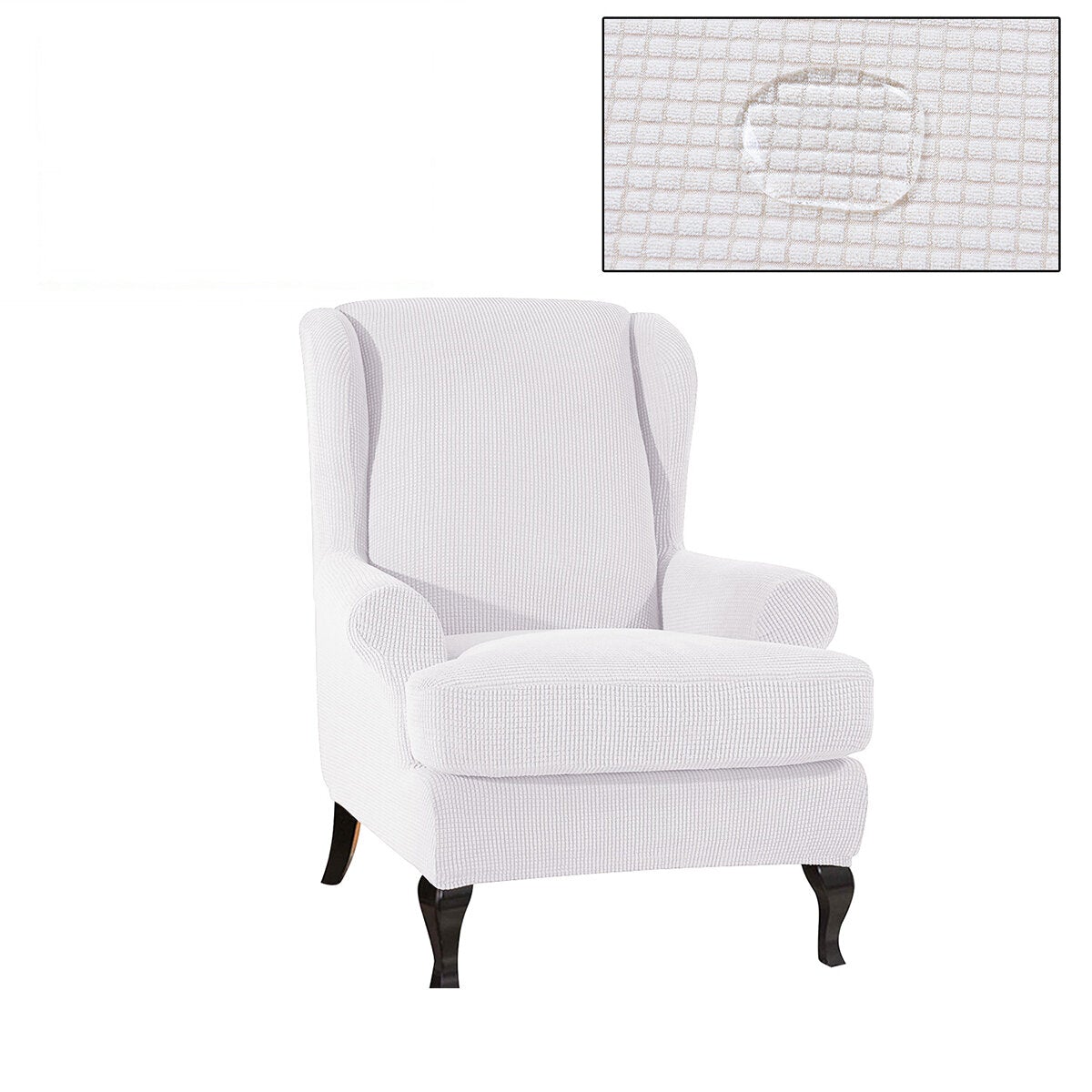 Waterproof Elastic Armchair Wingback Wing Chair Slipcover Protector Covers