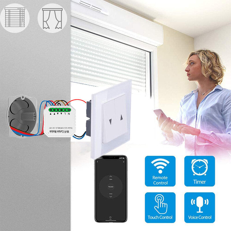 WIFI Curtain On-off Device RF Radio Frequency Voice Control Timing Function Intelligent Switch Module