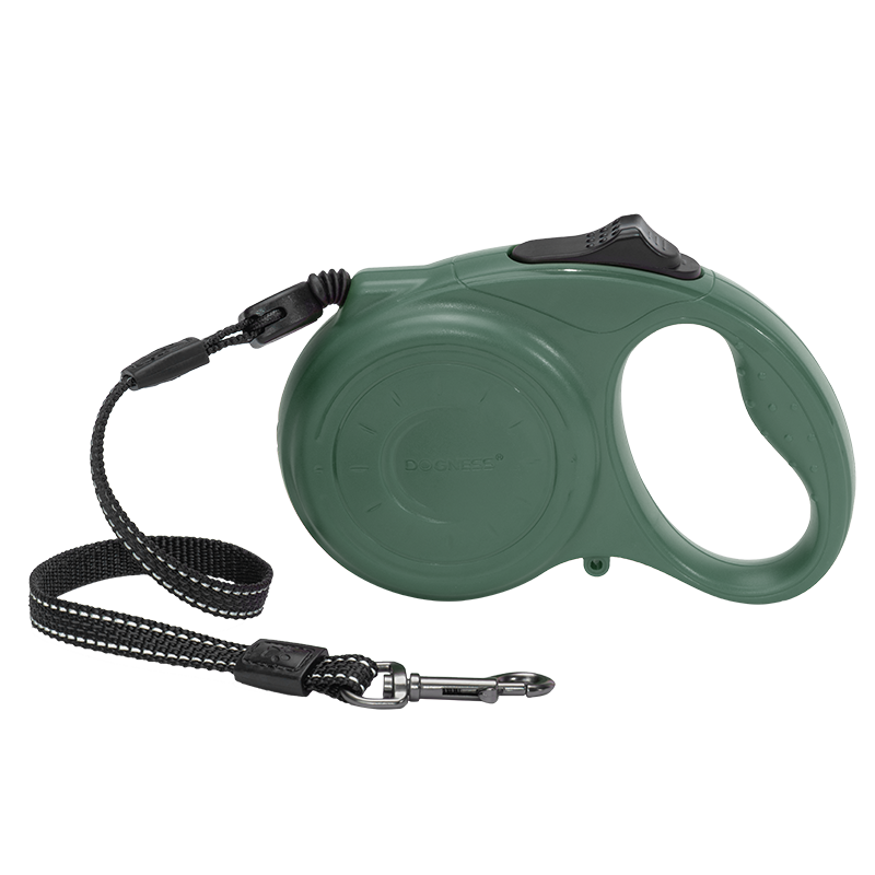 Reflective Retractable Dog Leash, One Button Brake & Lock Anti-Slip Handle, Strong Nylon Ribbon Tape