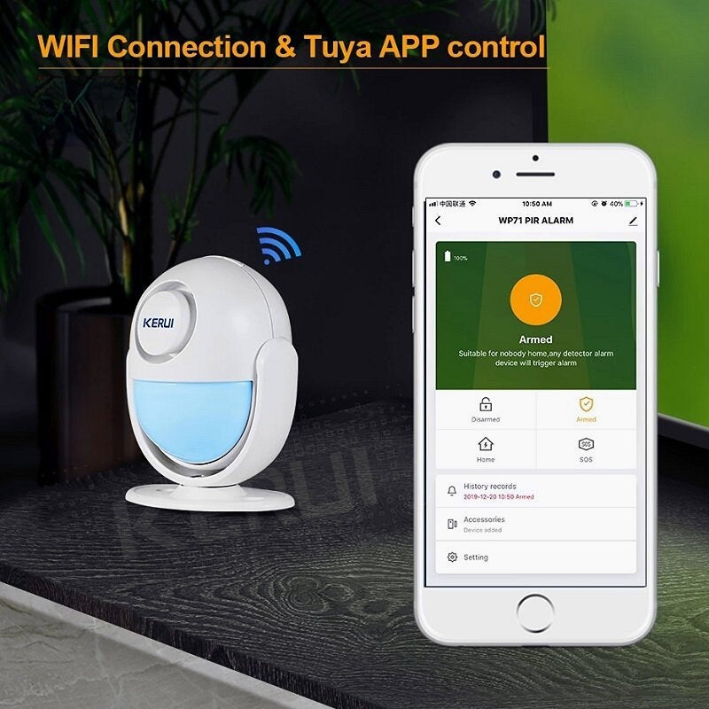 Smart Home Security WIFI Alarm System 120dB PIR Detector Door/Window Sensor Wireless App Burglar Works with Alexa