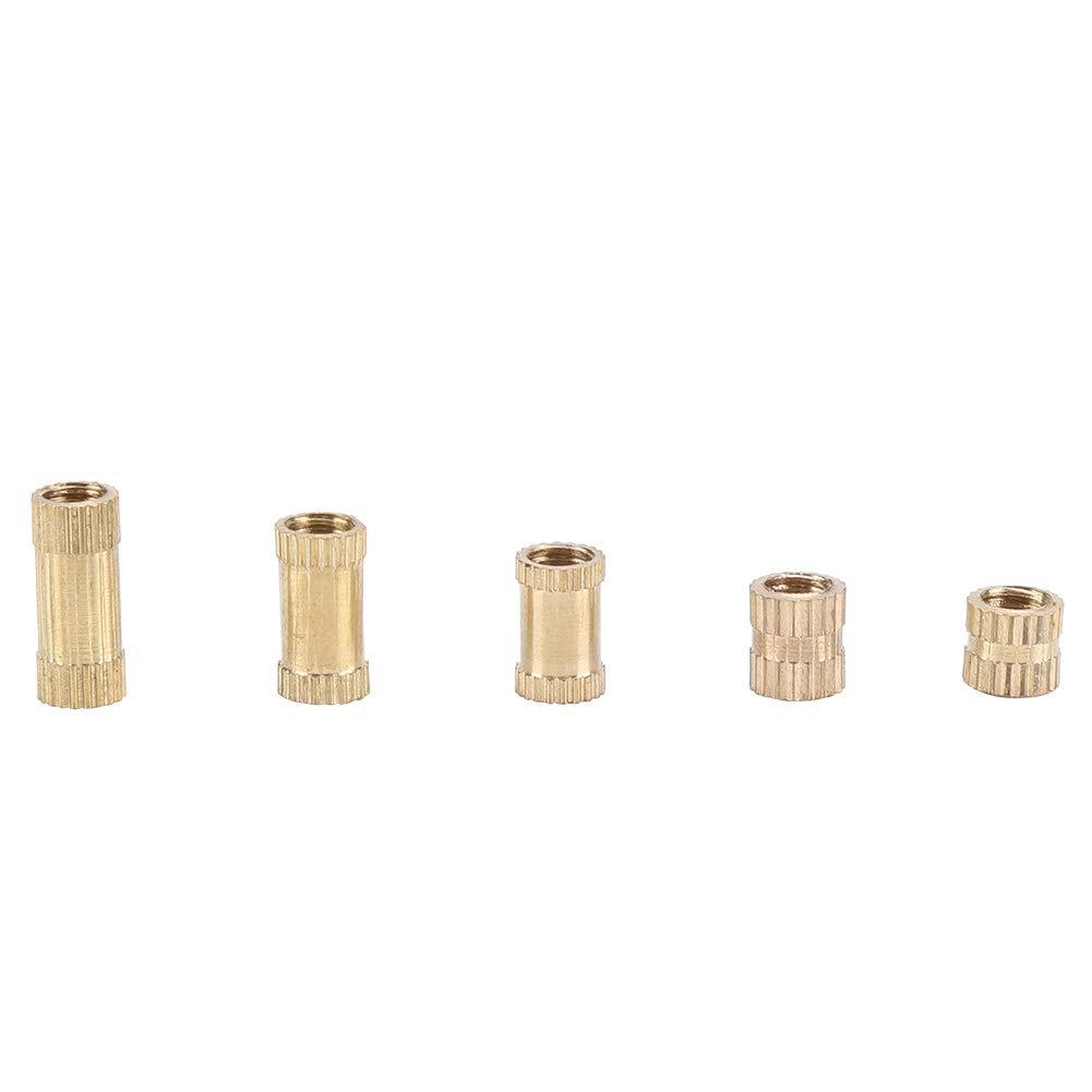 M4BN1 170Pcs M4 Brass Cylinder Knurled Nut Threaded Round Insert Embedded Nuts Assortment Set