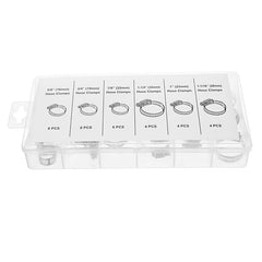 34pcs Stainless Steel Mini Jubilee Fuel Hose Clamps Pipe Clips Fastener For Home Tools