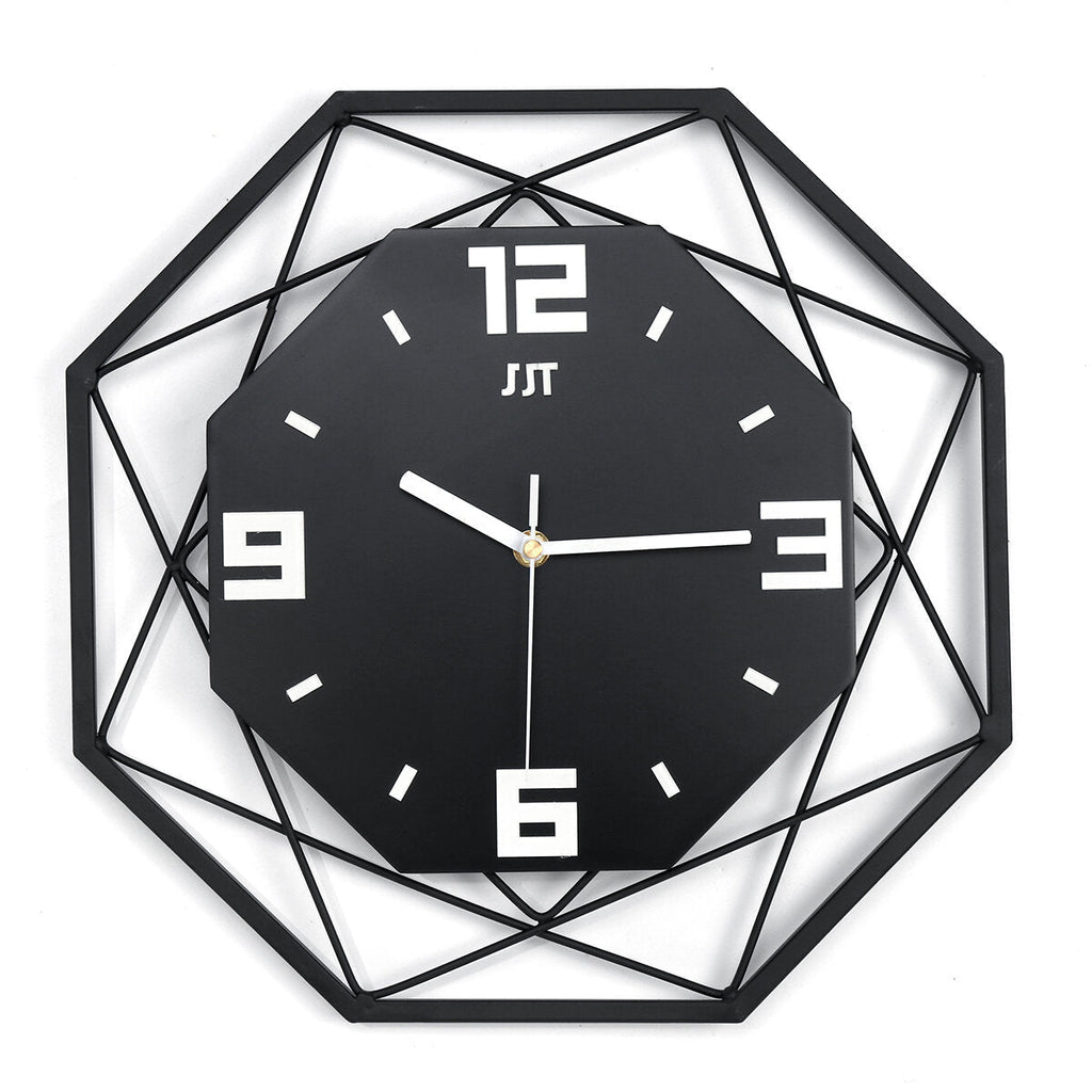 3D Wall Iron Hanging Clock 13Inch 35CM Luminous Glow in The Dark Quartz Bedroom