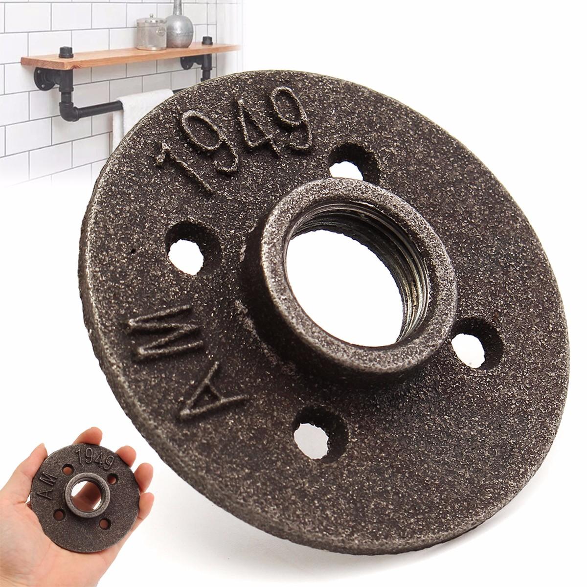 50pcs 3/4 Inch Black Malleable Iron Floor Flange Fitting Pipe NPT Antique Wall Flange Seat