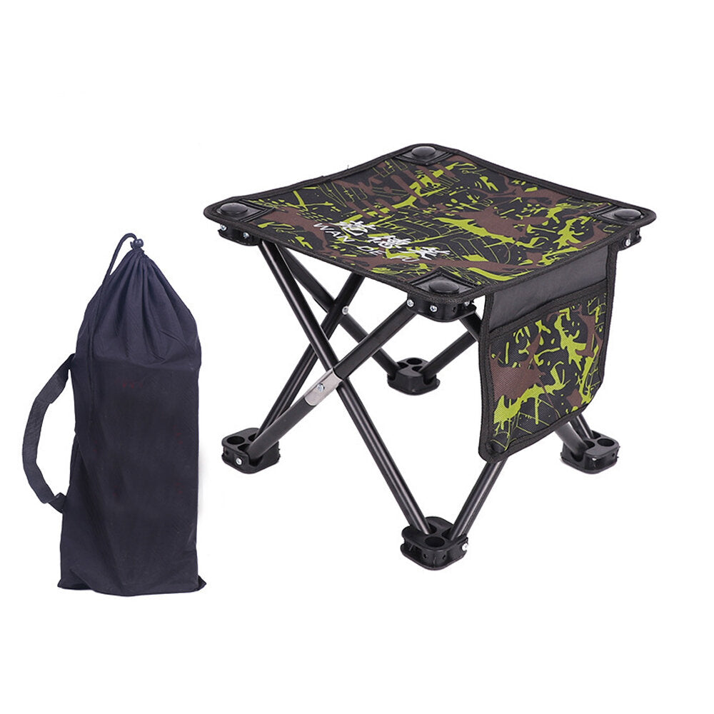 Camping Folding Chair Fishing Stool Picnic BBQ Seats with Pocket Max Load 150kg Outdoor Travel