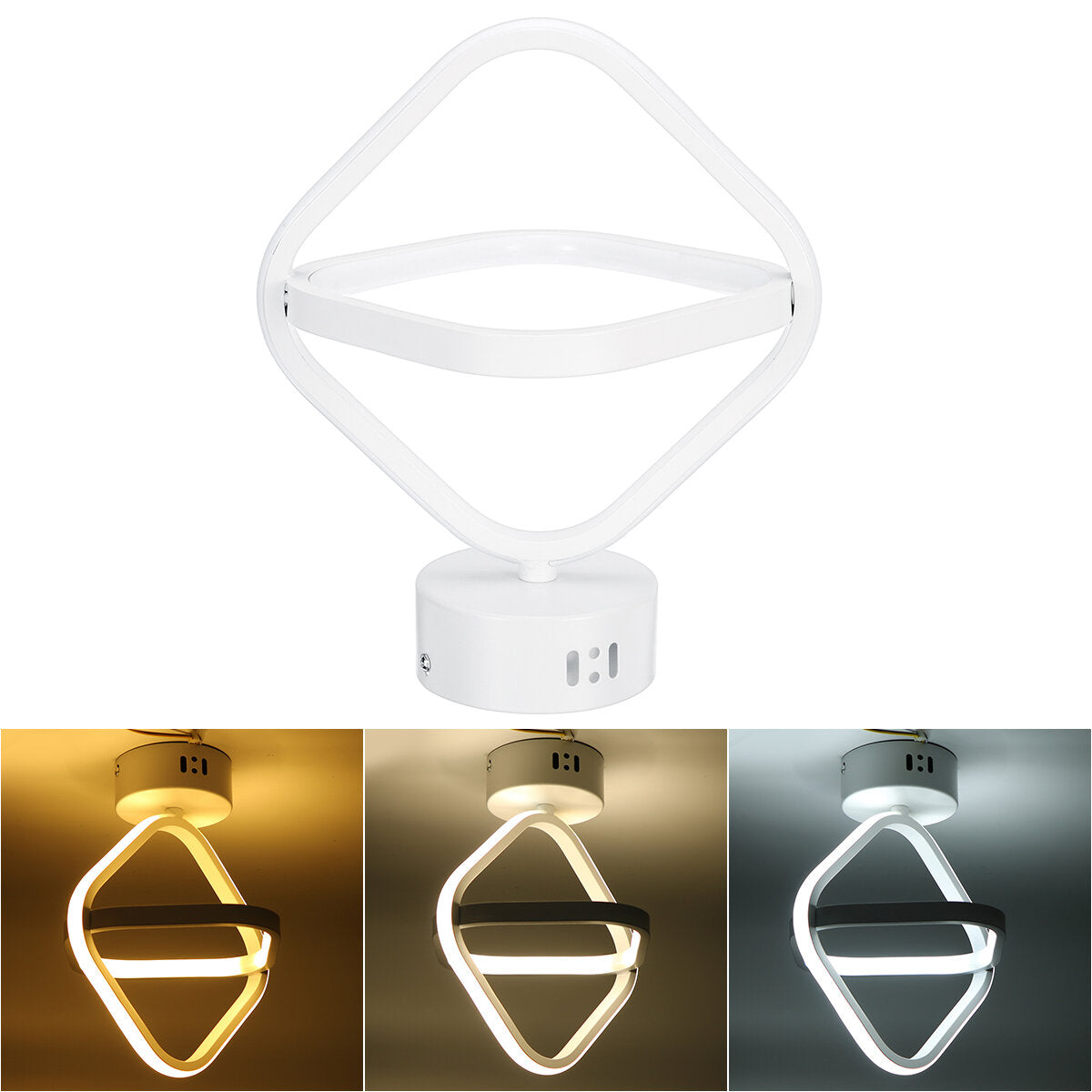 AC85-265V Modern LED Ceiling Lamp Dual Ring Chandeliers Fixture Living Room Pendant Light
