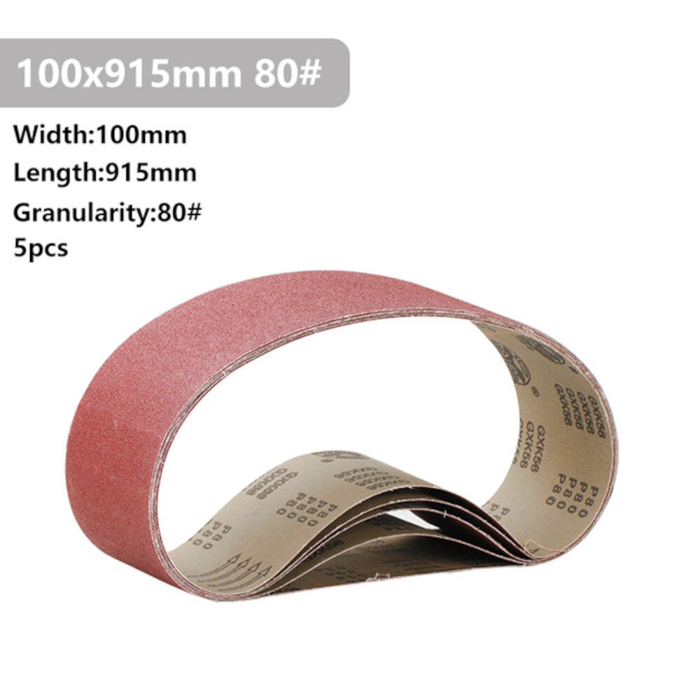 5Pcs 915x100mm 40 to 400 Grit Sanding Belt for Flush Belt Machines Polishing Grind Machine