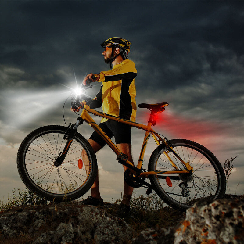 2PCS Bike Light (Headlight +Taillight ) Max 20h Battery Life USB Rechargeable IPX6 Waterproof Bike Lamp Set For MTB Road Bike