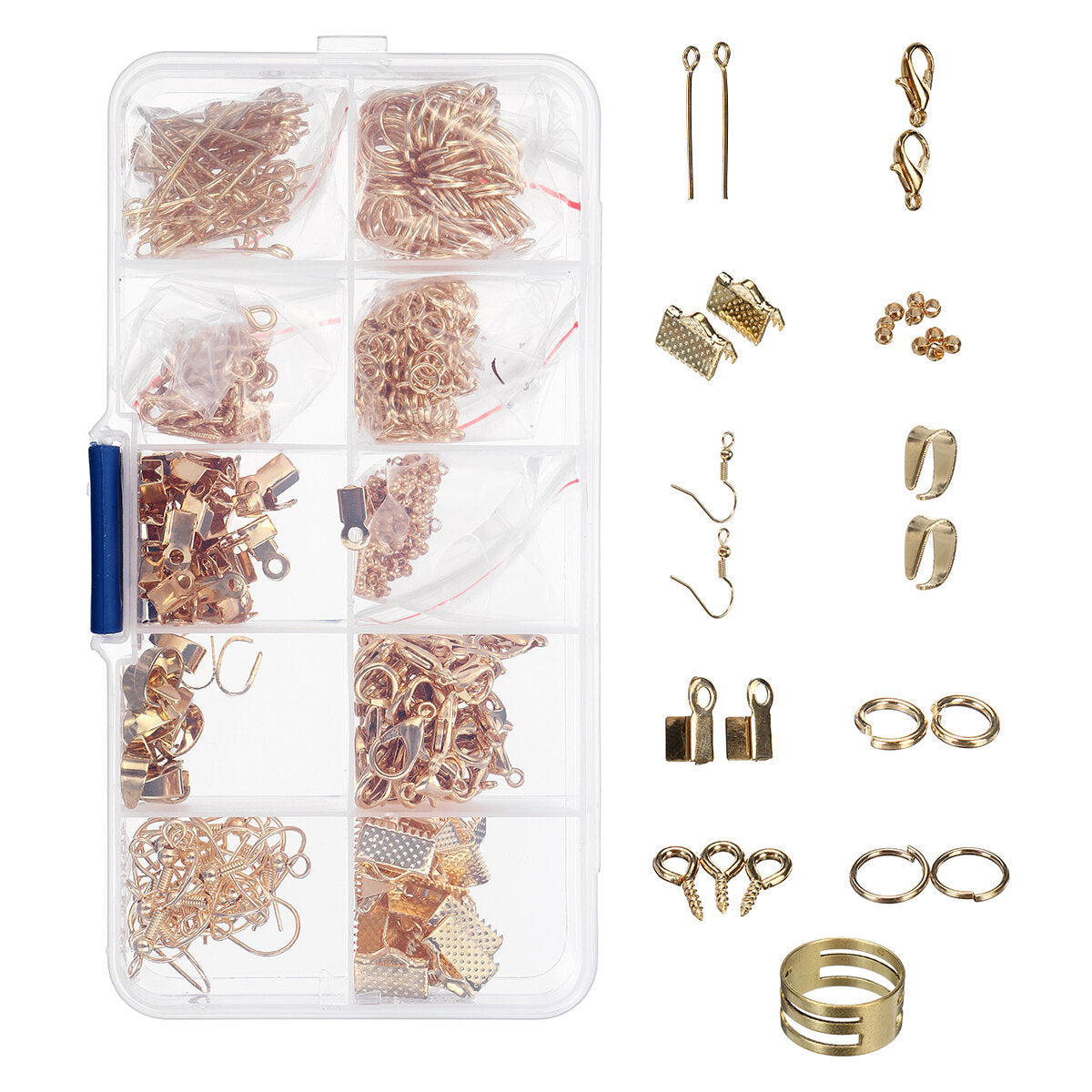 705/715PCS DIY Necklace Bracelet Earrings Set Open Jump Ring/Lobster Clasp/Tail Chain/Drop Handmade Jewelry Making Starter Kit