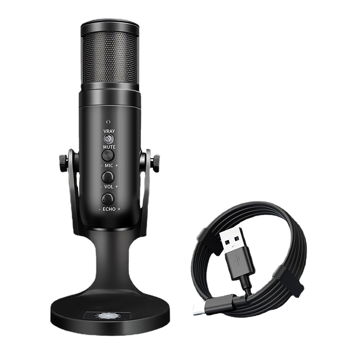 USB Microphone Stand Gaming Live Streaming RGB Light Condenser for Recording PC Computer