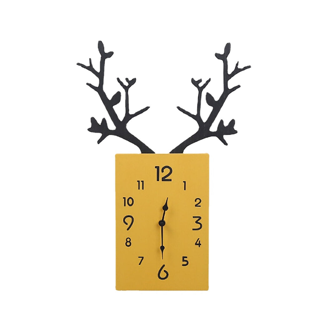 50 x 35cm Simple Wooden Antler Wall Clock Roman Numerals Wall Home Office Decor