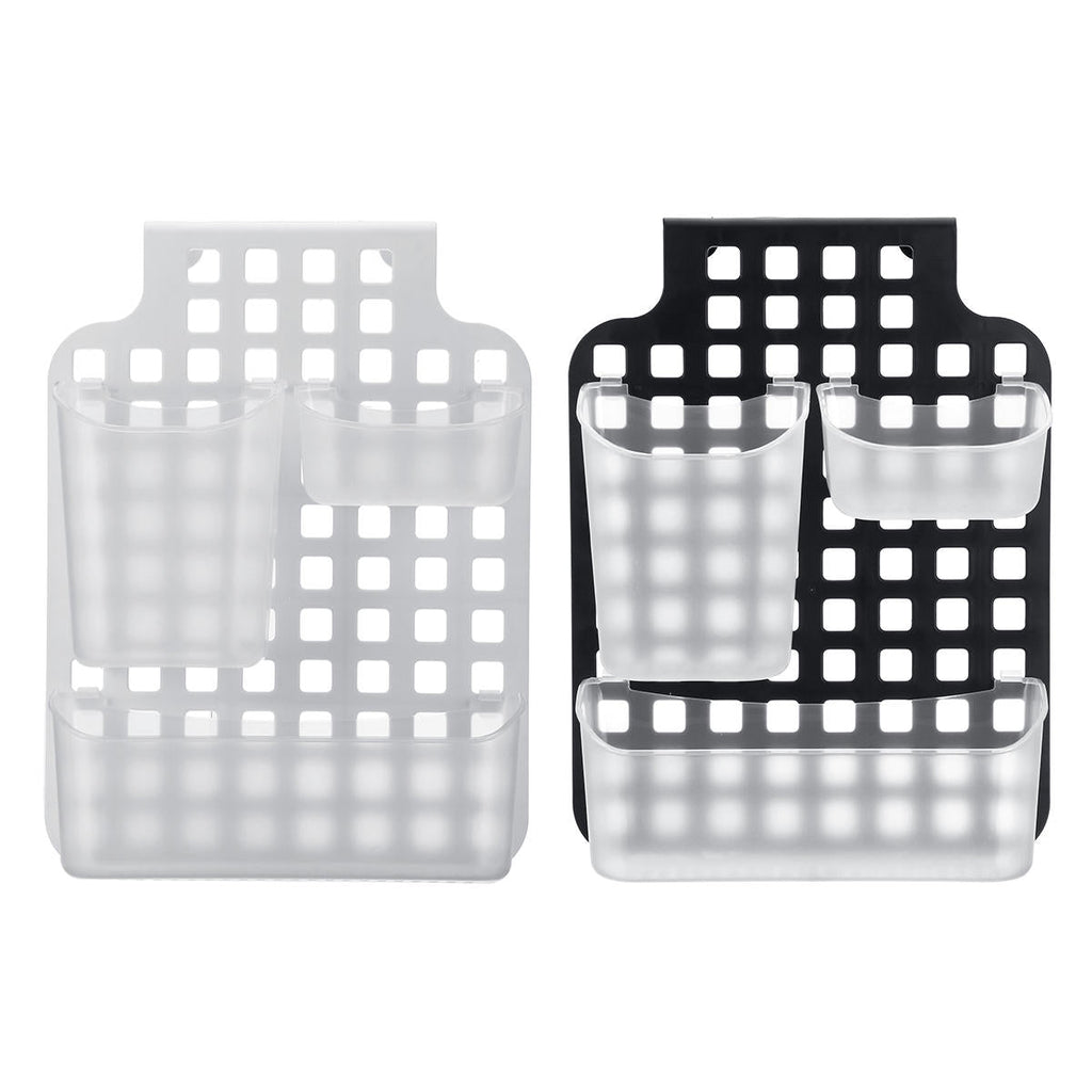 Plastic 3 Compartments Kitchen Spoon Chopsticks Storage Holder Baskets Cage Organizer