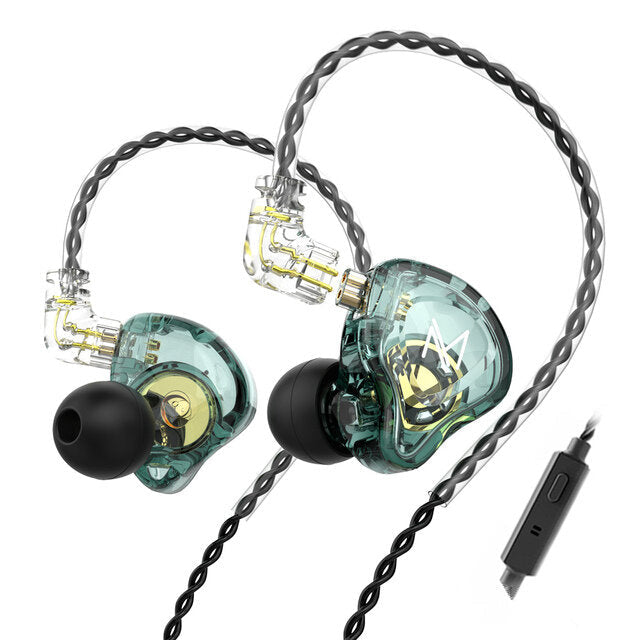 Earphone 10mm Dual Magnetic Driver Hi-Fi Sport DJ Monitor Headphone in Ear Monitor Noise Cancelling Headset with Mic