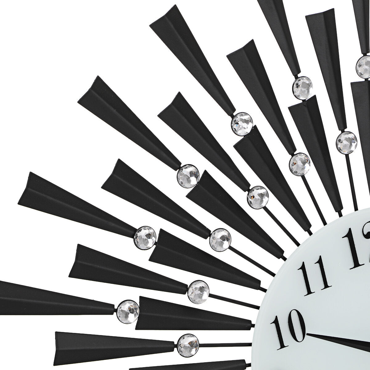 Black/Gold Iron Wall Clock Geometric Diamond Wall Clock without Battery