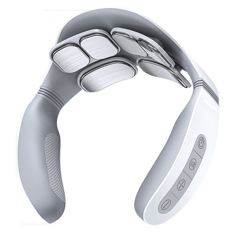 6 Heads Neck Massager 12 Levels TENS Electric Impulse 42℃ Heating Intelligent Massager Relaxation Machine Relief Pain Massage