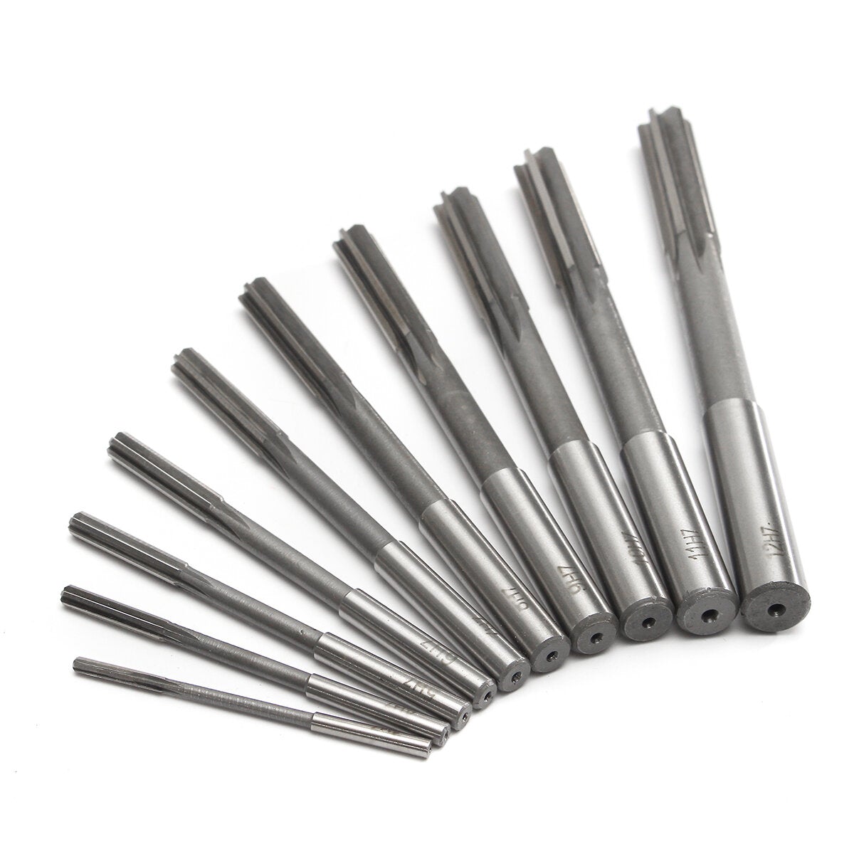 10pcs 3-12mm HSS Machine Reamer Set H7 Straight Shank Milling Chucking