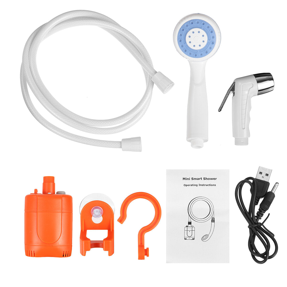 Portable Camping Shower Pump Handheld Outdoor Head Hiking