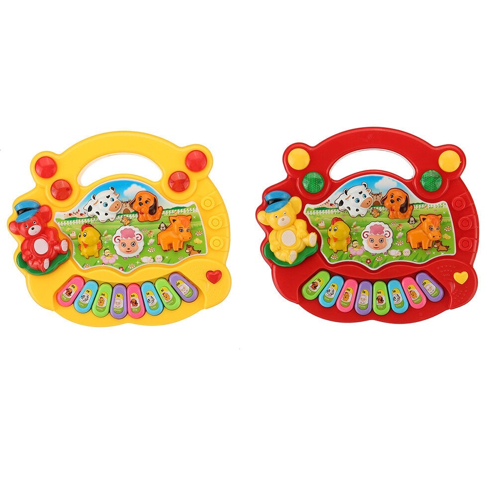Cartoon Animal Farm Music Piano Baby Enlightenment Early Education Puzzle Electronic Organ Hot Toy for Children
