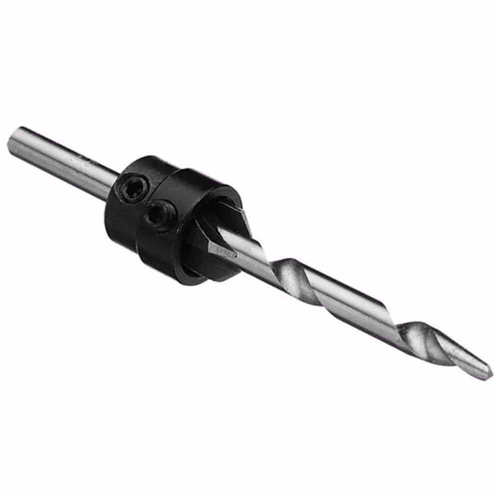 7Pcs 4241 HSS Countersink Drill Bits Set Wood Screw Hole Cutter Tapered Adjustable Stop Collar