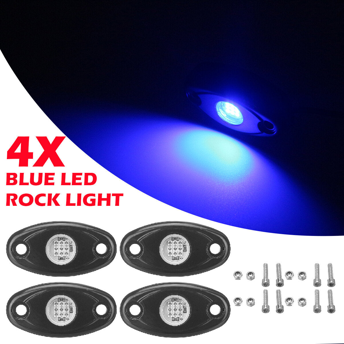 4pcs LED Rock Light Underbody Atmosphere Deck Lamp Wireless Underbody Aluminum Alloy For Offroad Truck UTV Marrine