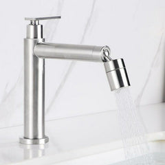 Stainless Steel Bathroom Basin Faucet 360 Degree Swivel Universal Rotating Two Water Modes Hot Cold Mixer Tap