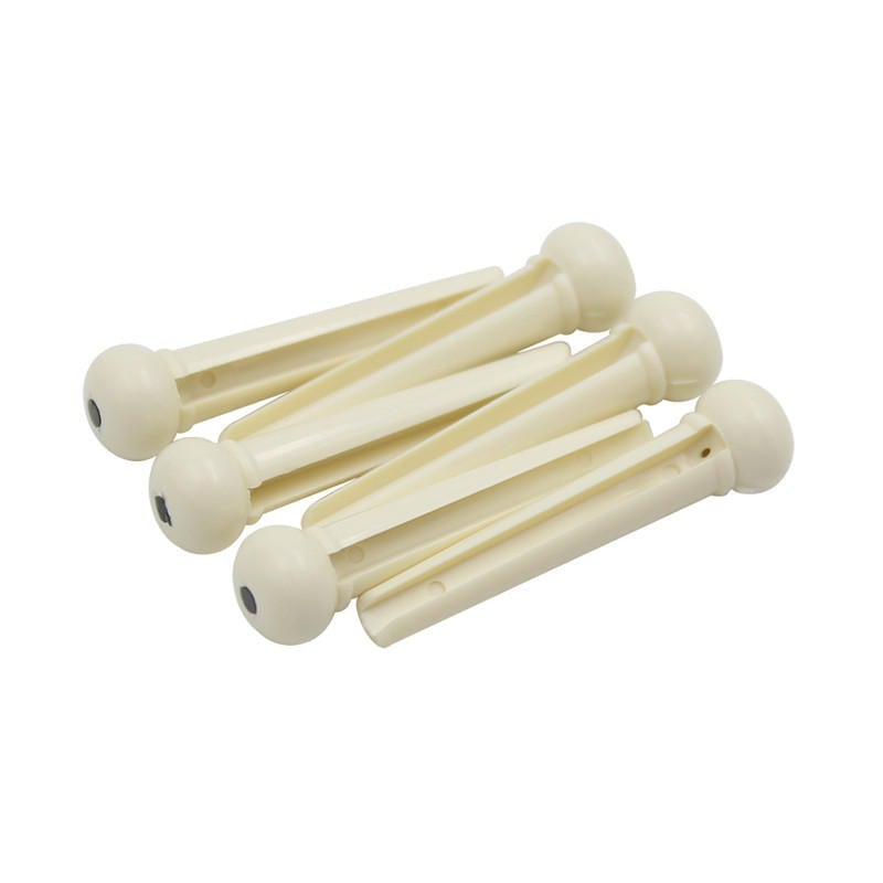 6pcs Cattle Bone Guitar Parts Endpin with Abalone Dot Bridge End Pins for Acoustic Guitar