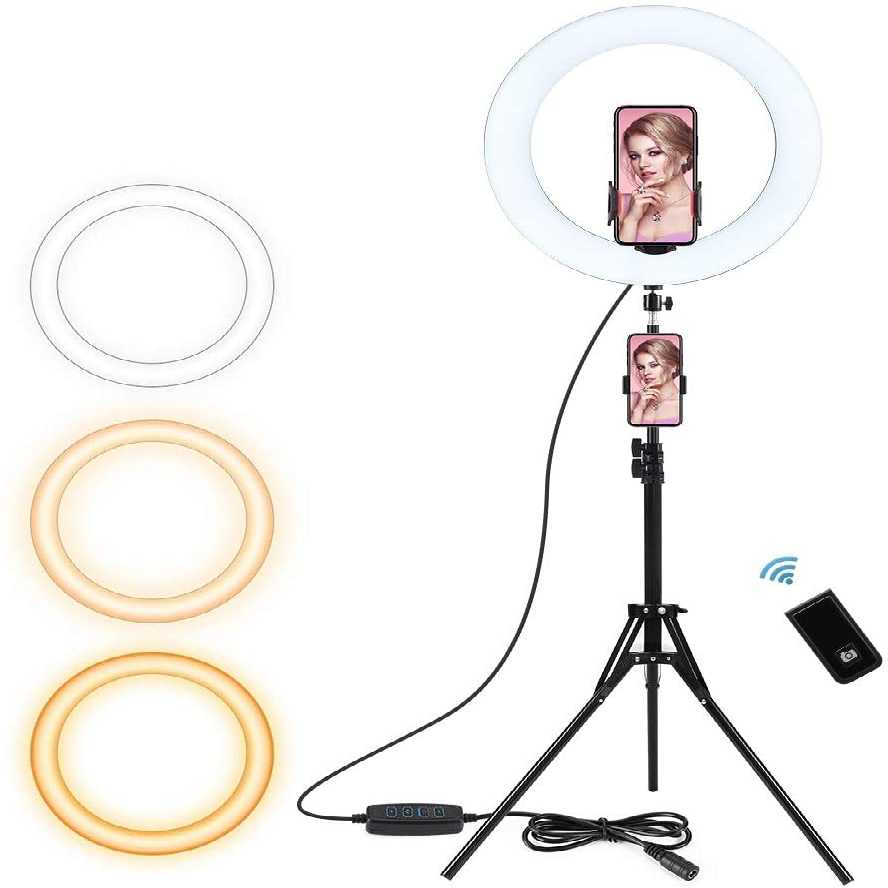 Selfie Ring Light with Tripod Stand and Phone Holder for Live Stream