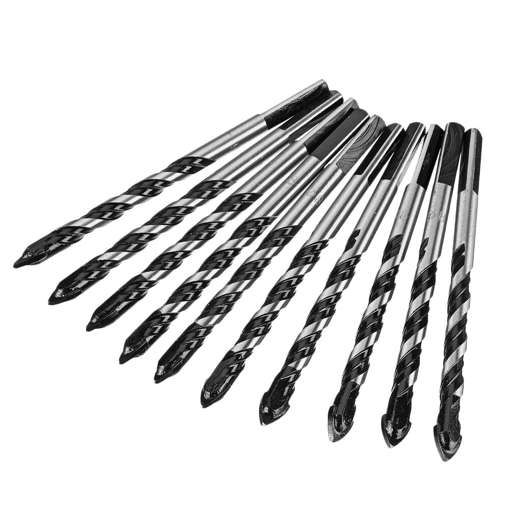 10pcs 6mm 8mm Hole Saw Cutter Triangle Twist Drill Bit Concrete Glass Ceramics Tile Marble Drill Bit