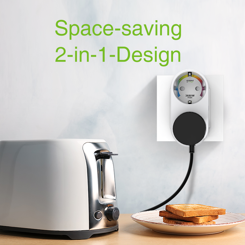Smart Plug 2 IN 1 Dual EU Plug WiFi Outlet 16A Socket APP Remote Control Electricity Statistics Home Light Switch Timer Works With Alexa Google Home