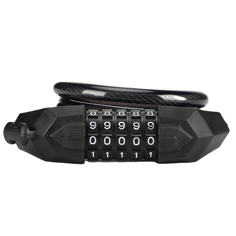 5 Number Bicycle Password Lock Anti-Theft Durable Long Spring Wire Motorcycle Bicycle Safety Riding Cycling Lock