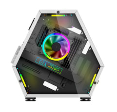 Computer Gaming Case M-ATX Desktop Mini Special-Shaped Chassis Game Competitive Glass Side Through Support M-ATX/ ITX Motherboard