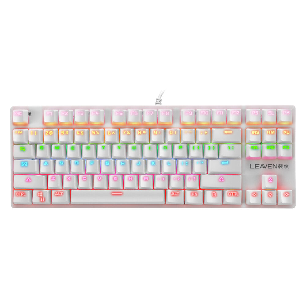 87 Keys Wired Mechanical Keyboard Blue Switch Waterproof 19 RGB Backlight Gaming Keyboard for Windows XP/7/8/10