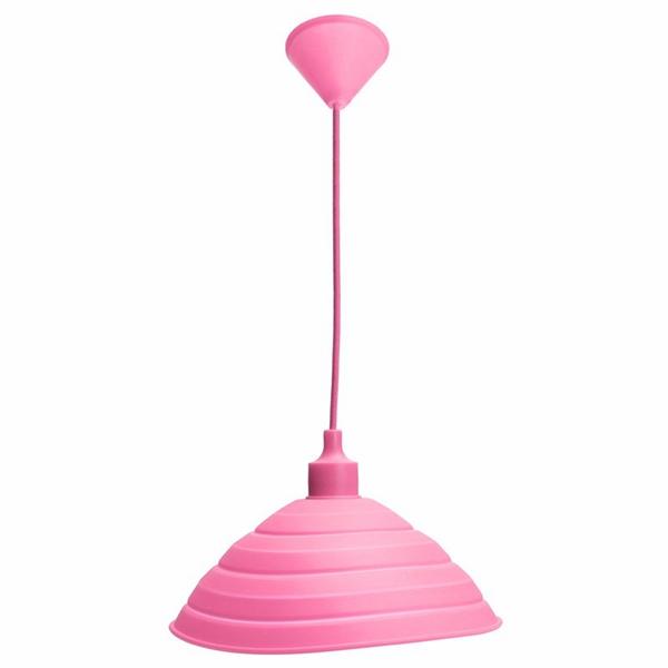 Pendant Lamp Holder Colorful Silicone Folding Lampshade Ceiling Light Socket AC 110-240V