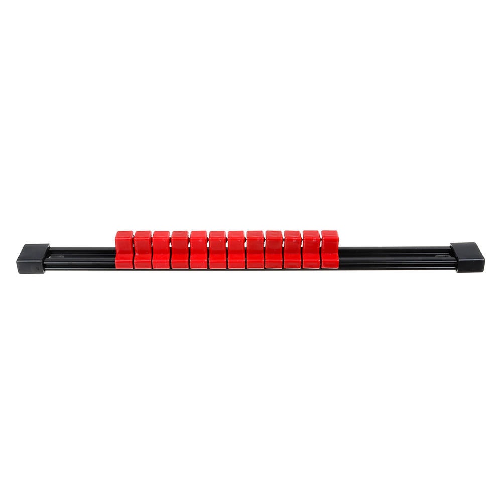 6pcs 1/4 3/8 1/2 Inch Socket Organizer Mountable Sliding Holder Rail Rack Tool Storage