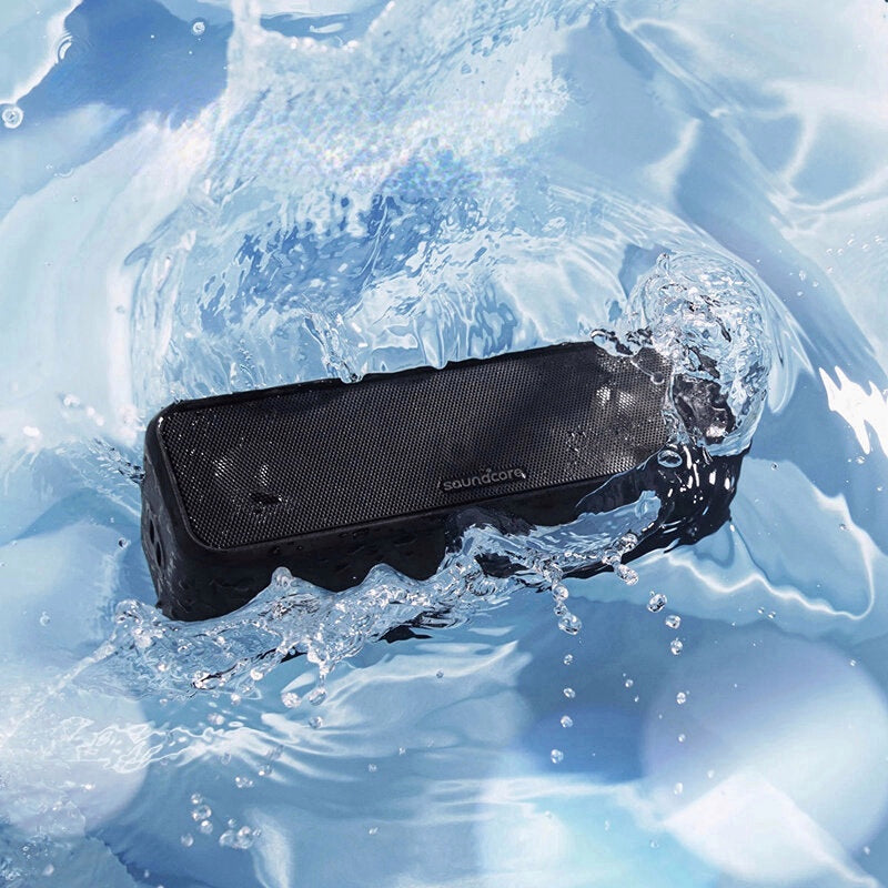 Bluetooth Speaker 16W Stereo Sound Pure Titanium Diaphragm Drivers BassUp 24H Playtime IPX7 Waterproof Outdoor Speakers