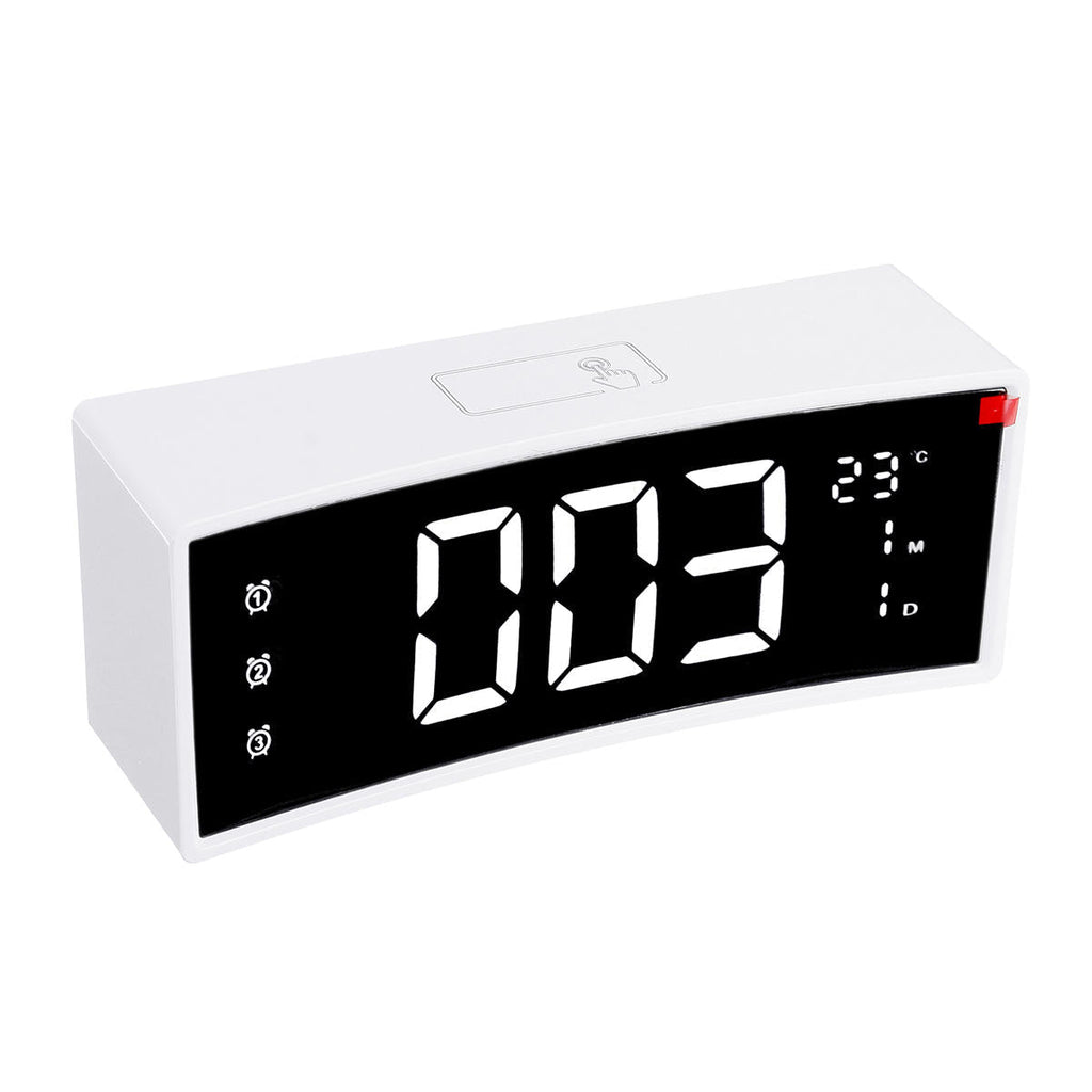 LED Alarm Clock Digital Snooze Touch Control Table Clock Day Time Temperature Display Home Decoration