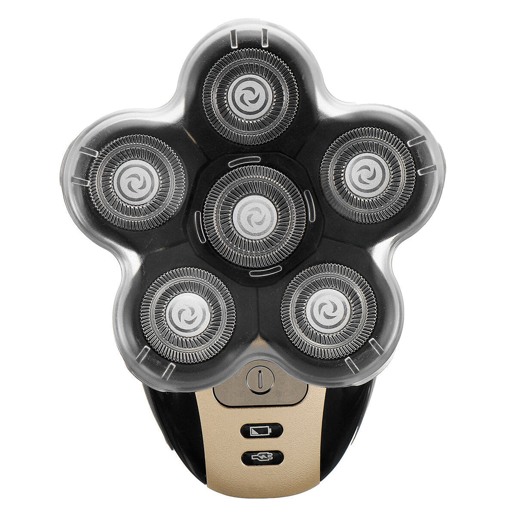 USB Rechargeable 6 Heads 3D Floating Bald Head Shaver Electric Hair Trimmer Clipper