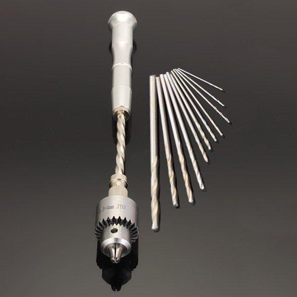 Semi-automatic Mini Hand Drill with 10 Twist Drills 0.3-4.0mm Reamer Pinhole Hand Drill