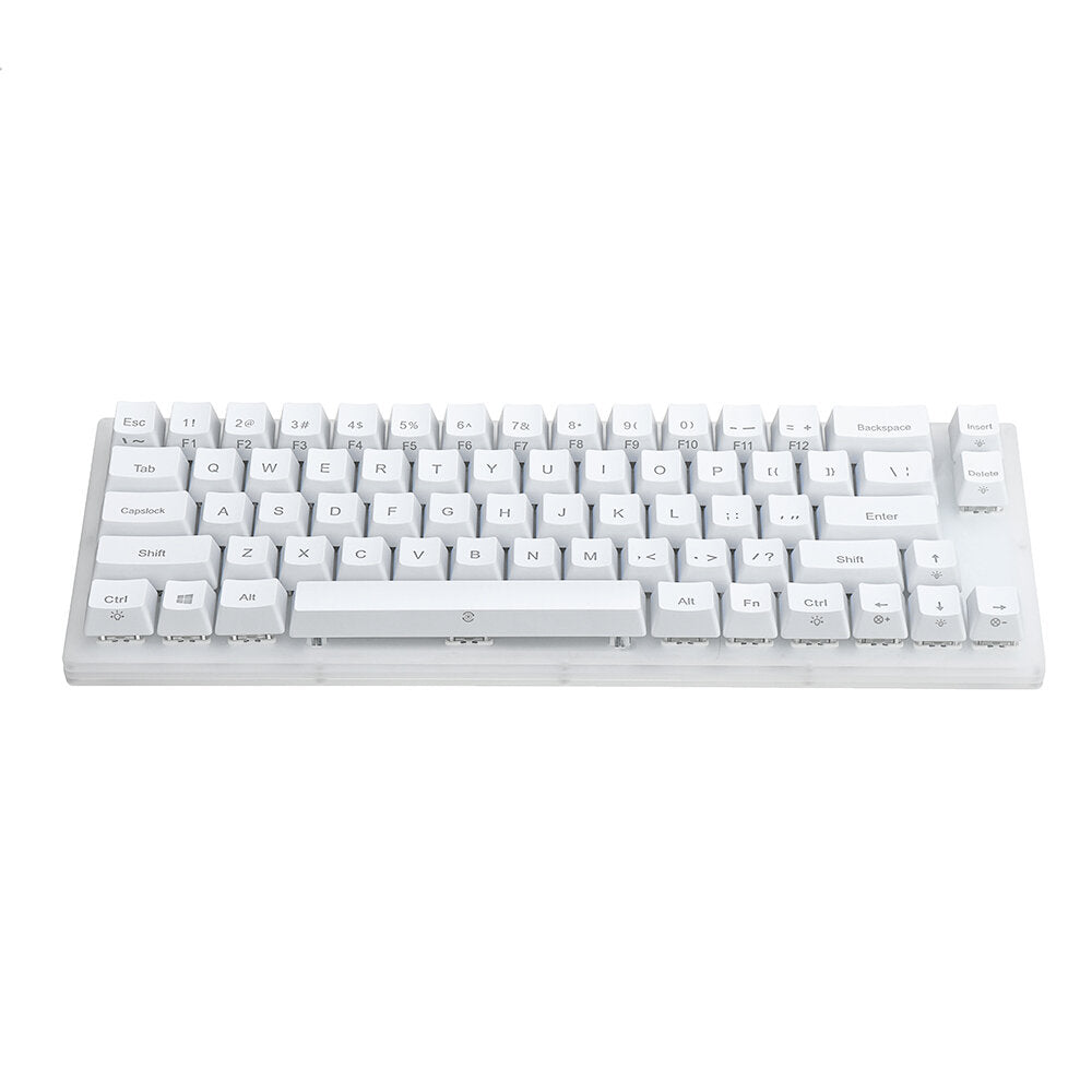 Mechanical Keyboard 66 Keys Gateron Switch Hot Swappable Tyce-C Wired RGB Backlit Gaming Keyboard with Crystalline Base for PC Laptop