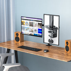 Dual Monitor Stand Full Motion Mount Quick Insert Dynamic Height Adjustability for 13"-27" Screen Home Office