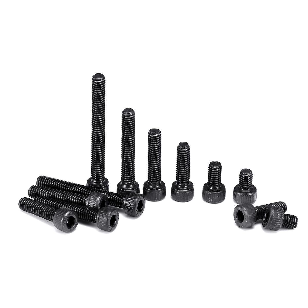195Pcs M4 12.9 Grade Carbon Steel Hex Socket Cap Head Screw Bolts Assortment Set